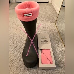 Hunter Shearling Boot Liners in pink, size 9, EUC!!